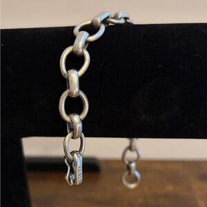 Chunky Mexico 925 Sterling Silver Oval Link Chain Bracelet 34.2g